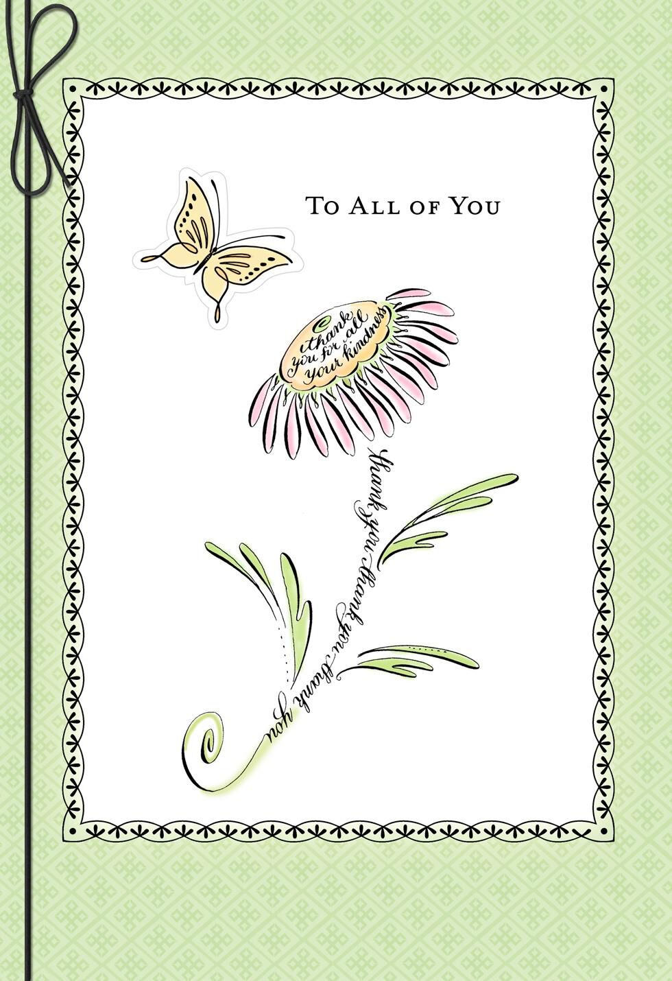Coneflower and Butterfly Thank You Card for a Group