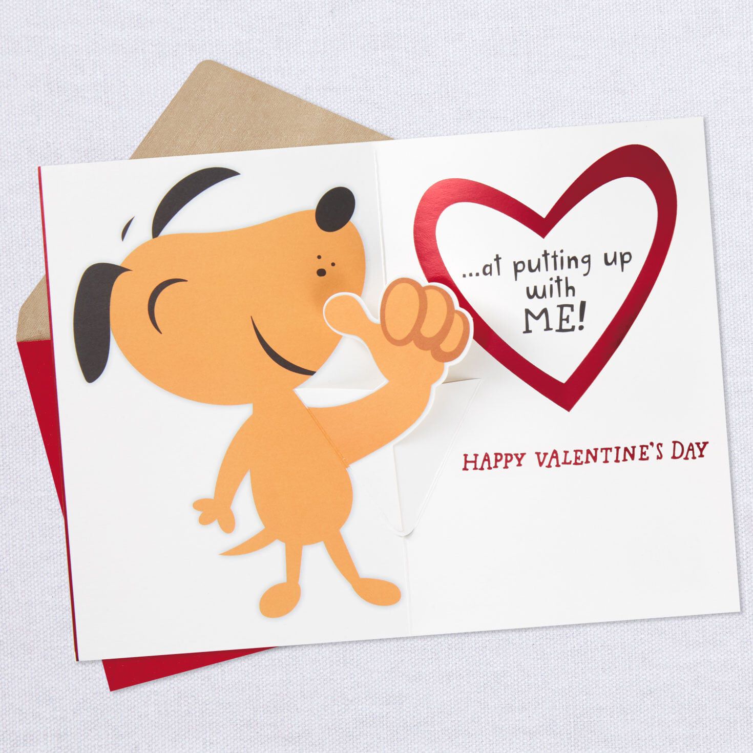 Cute Dogs Husband Funny Pop-Up Valentine's Day Card  image number 2
