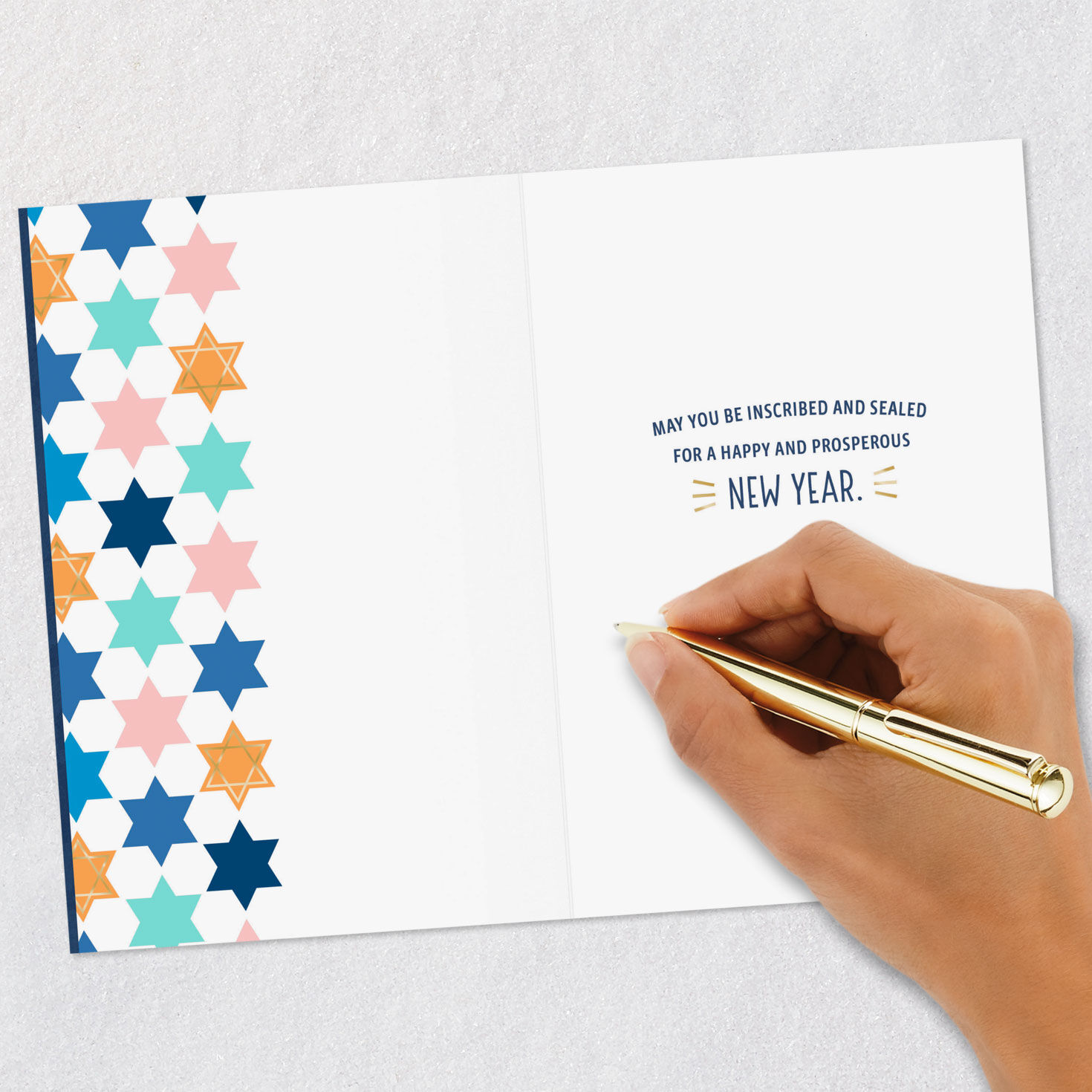 Shana Tova Colorful Lettering Rosh Hashanah Card Signing card image number 6