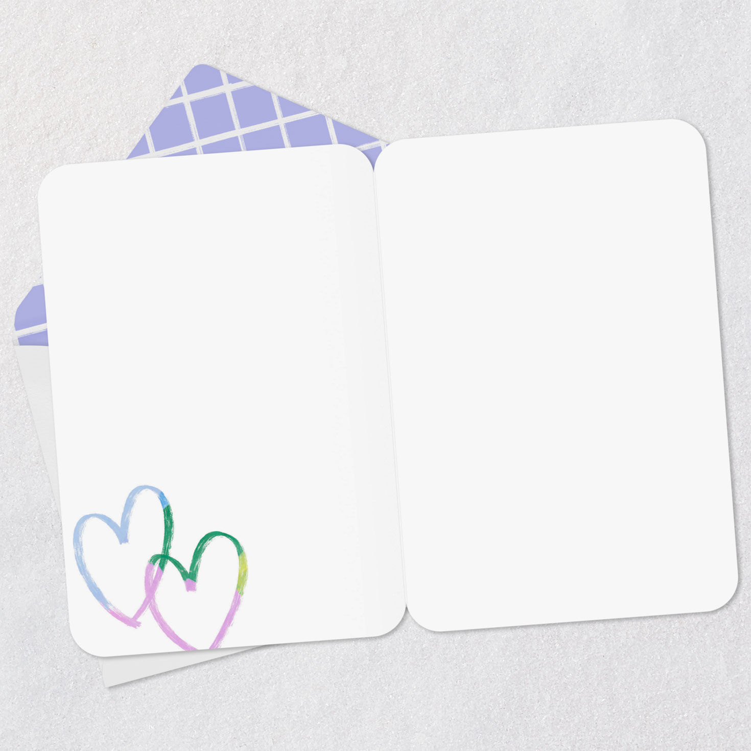 White Heart on Colorful Abstract Background Blank Card Open card with envelope image number 2
