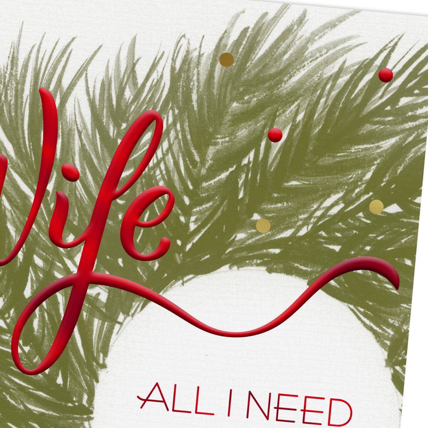 Holiday Wreath Wife Christmas Card Card Front Detail image number 5