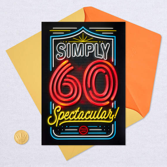 Simply Spectacular Musical Light-Up 60th Birthday Card, , large image number 5