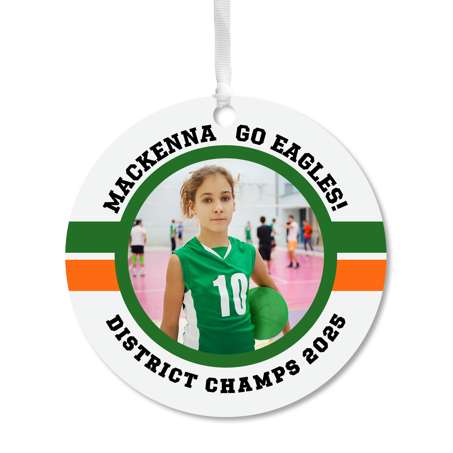 Volleyball Round Metal Personalized Ornament, Custom Photo and Text for only USD 17.99 | Hallmark