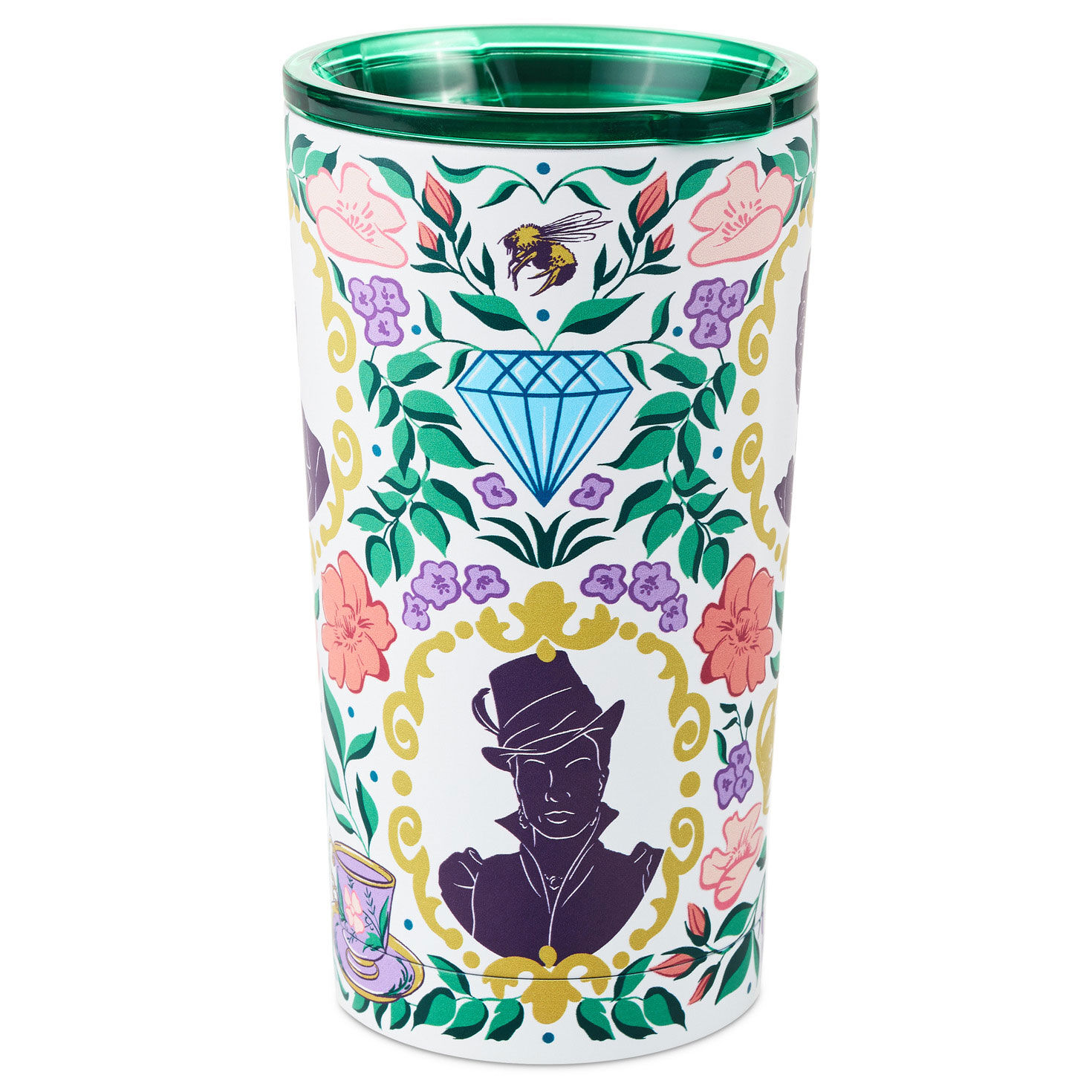 Bridgerton Ton Silhouettes on Floral Travel Mug, 15 oz., , large image number 2