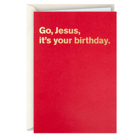 Jesus's Birthday Funny Christmas Card, , large image number 1