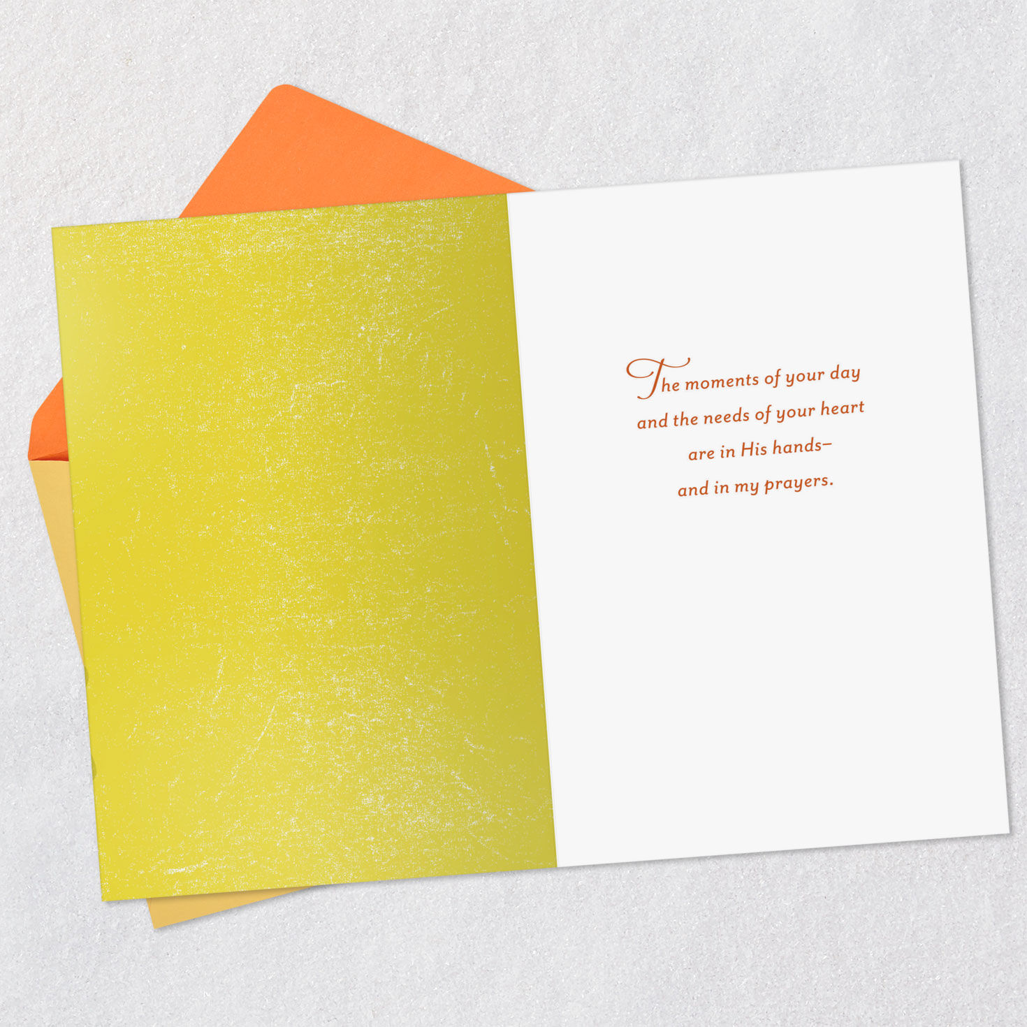 Vines on Yellow Christian Encouragement Card Open card with envelope image number 3