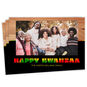 Wood and Colored Letters Personalized Kwanzaa Card front fanned image number 1