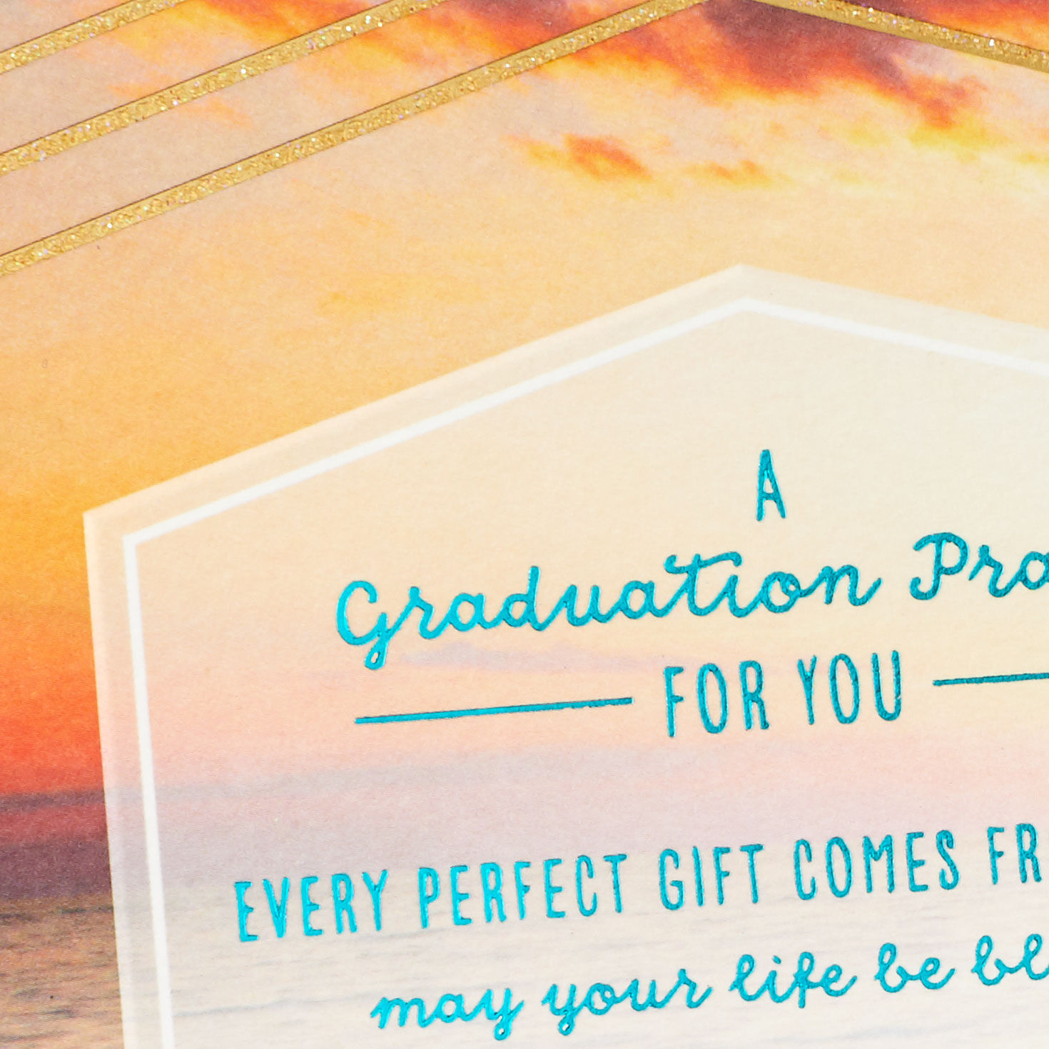 Sunset Ocean Scene Religious Graduation Card Card Front Detail image number 5