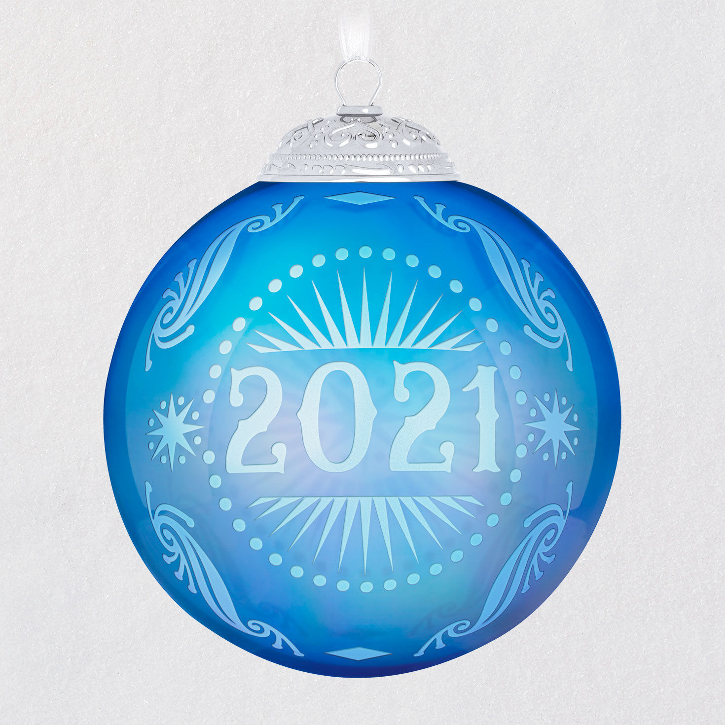 2021 Christmas Commemorative Glass Ball Ornament Keepsake Ornaments Hallmark