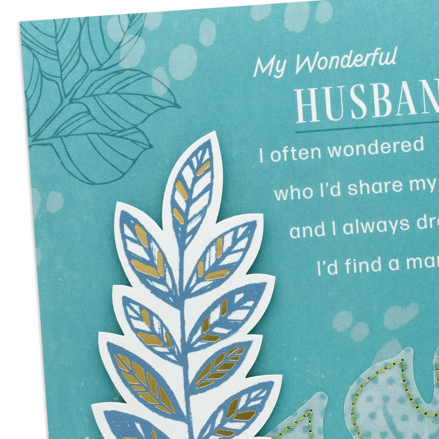 Green Leaves Father's Day Card Card Front Detail image number 5