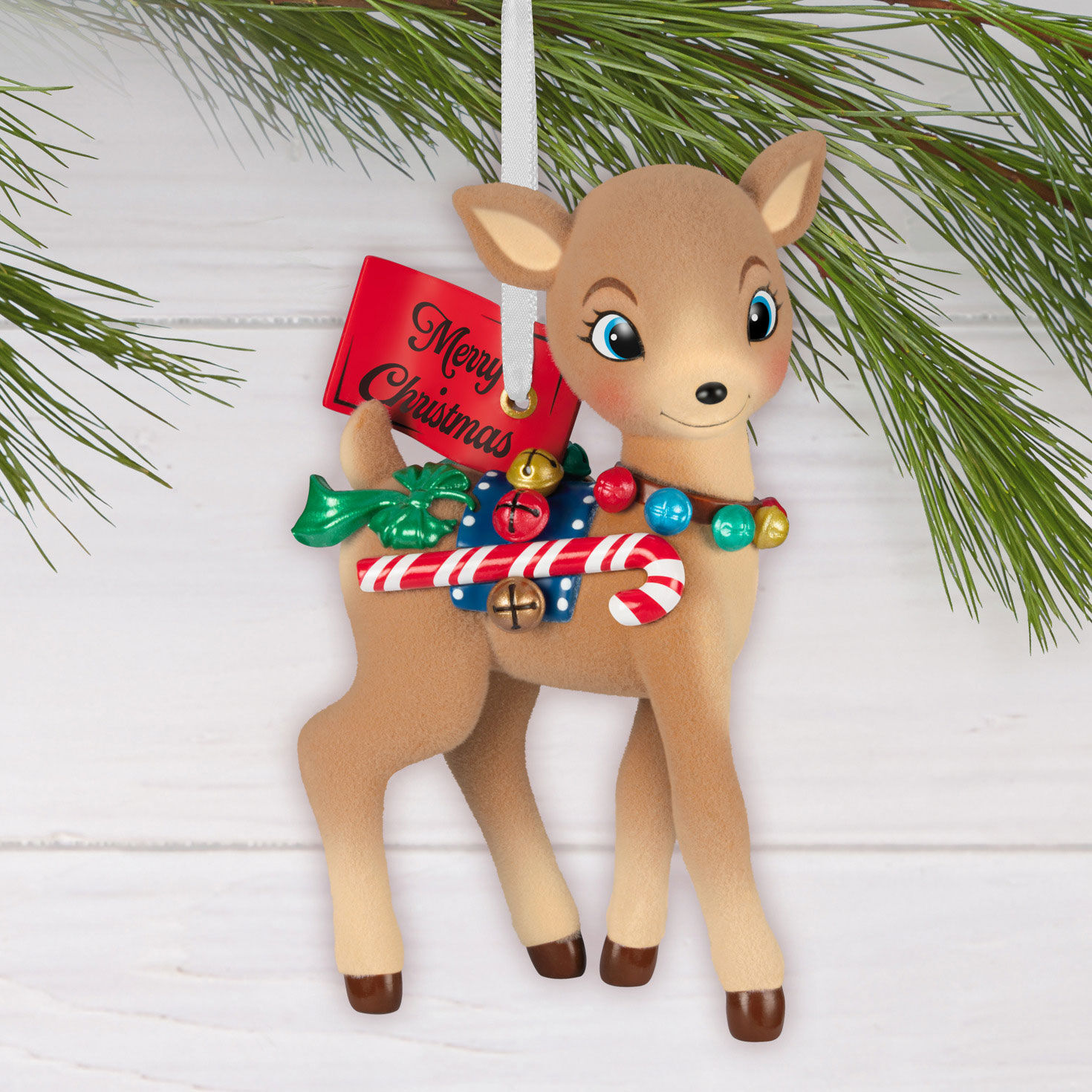 Young Reindeer Keepsake Ornament hanging on tree image number 2