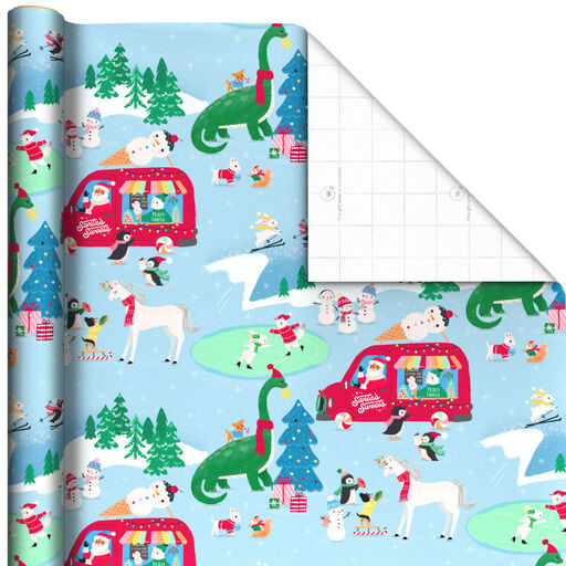 Santa's Ice Cream Truck Christmas Wrapping Paper, 35 sq. ft., 