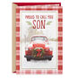 Vintage Red Truck Son Christmas Card Card Front image number 1