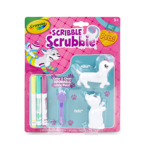 Crayola Scribble Scrubbie Pets Dog and Cat Coloring Set, 2-Count