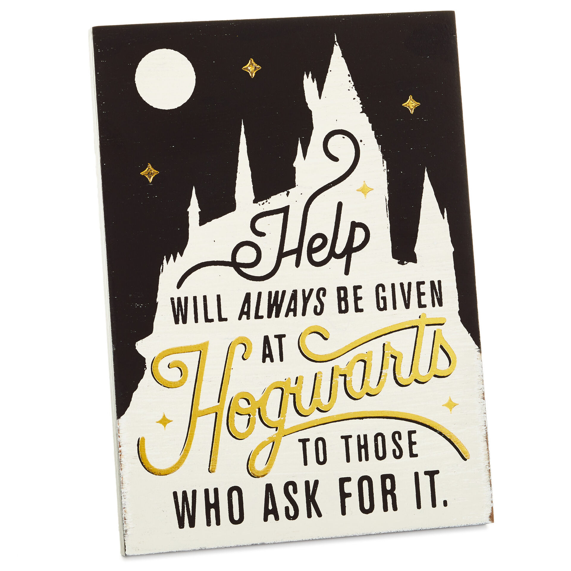 Harry Potter Help At Hogwarts Wood Quote Sign 5x7 Plaques Signs Hallmark