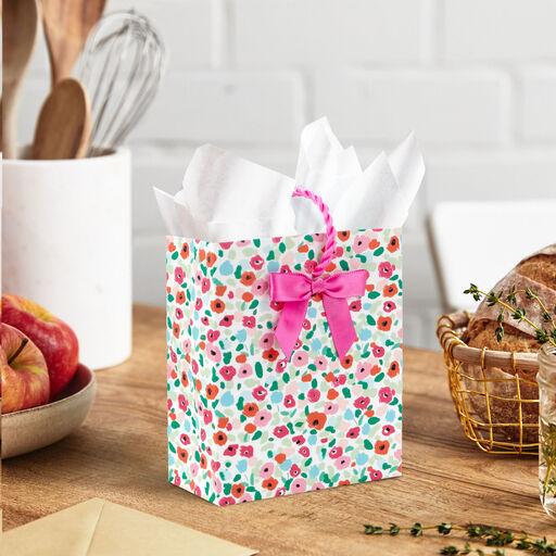 4.6" Bright Floral Gift Card Holder Mini Bag, 