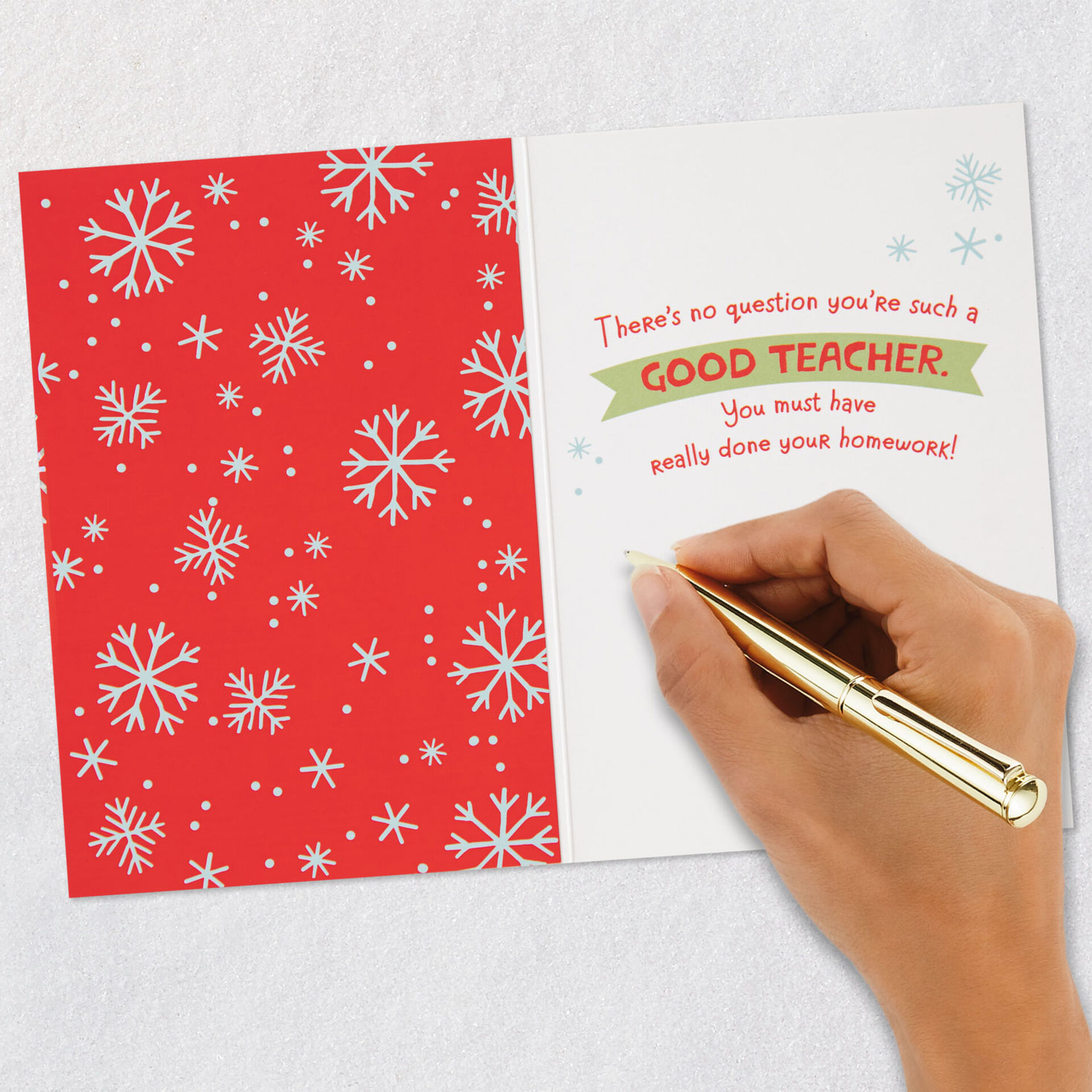 Happy Holidays Santa Owl Christmas Card for Teacher Greeting Cards