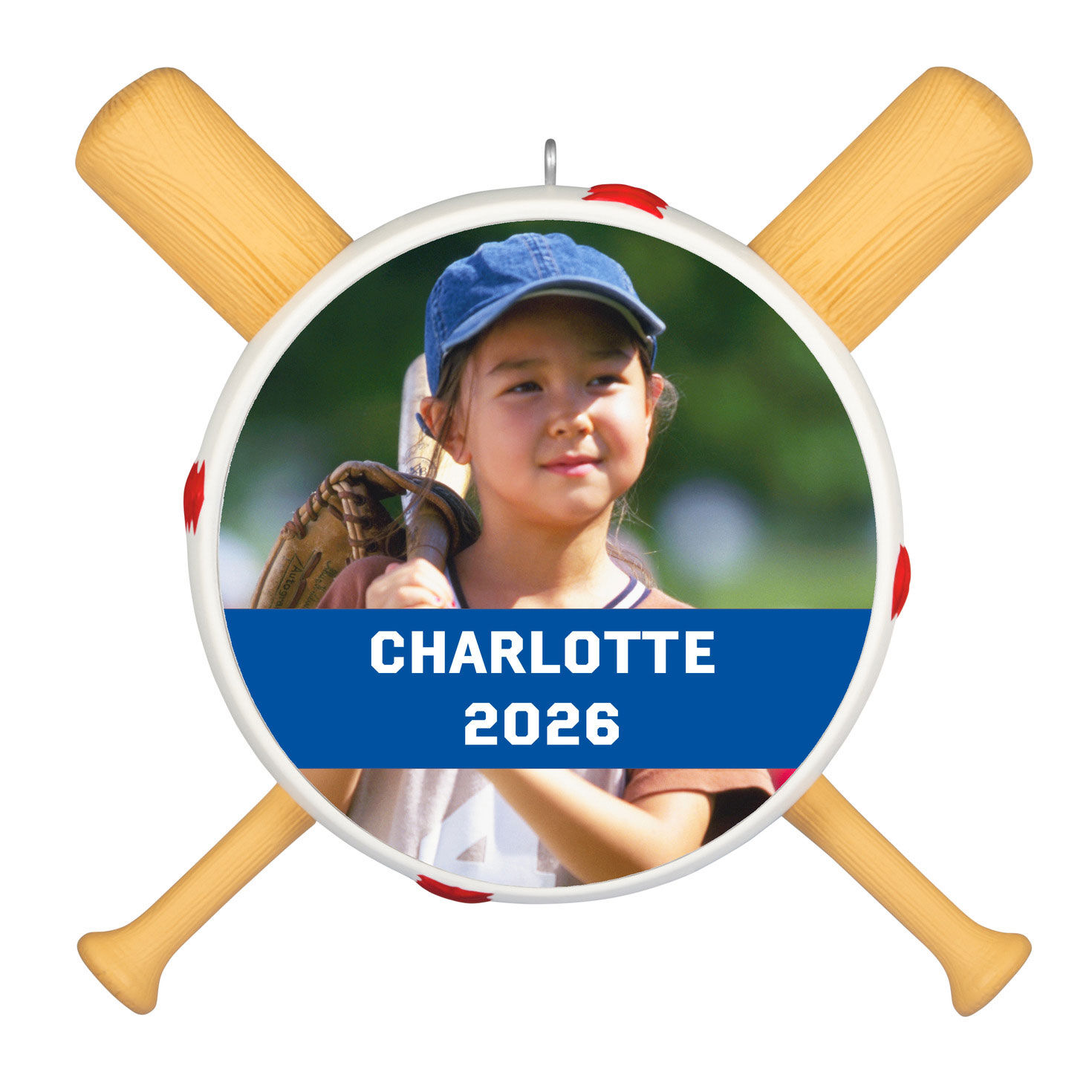 Baseball Personalized Ornament, Custom Photo and Text