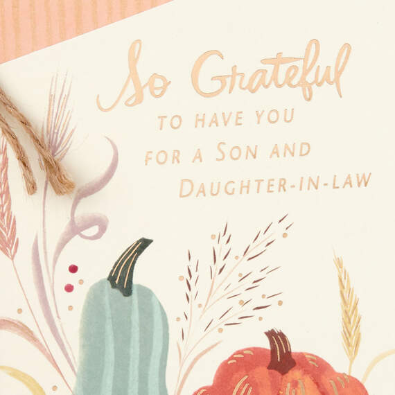 Grateful to Have You Thanksgiving Card for Son and Daughter-in-Law, , large image number 4