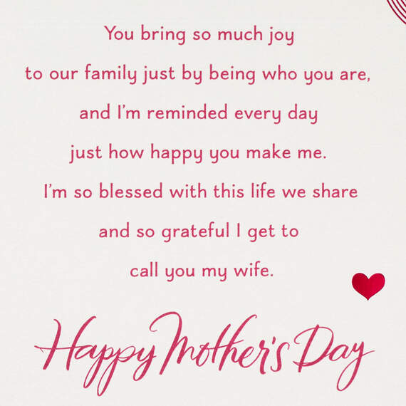 Love, Joy and Happiness Mother's Day Card for Wife, , large image number 3