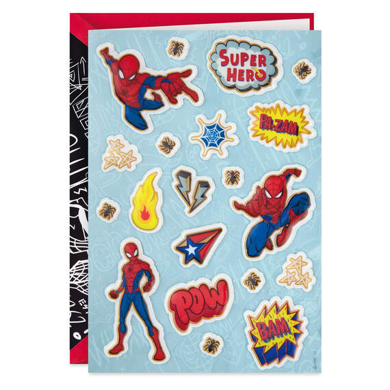 Marvel Spider-Man Awesome You Birthday Card With Stickers, , large image number 1