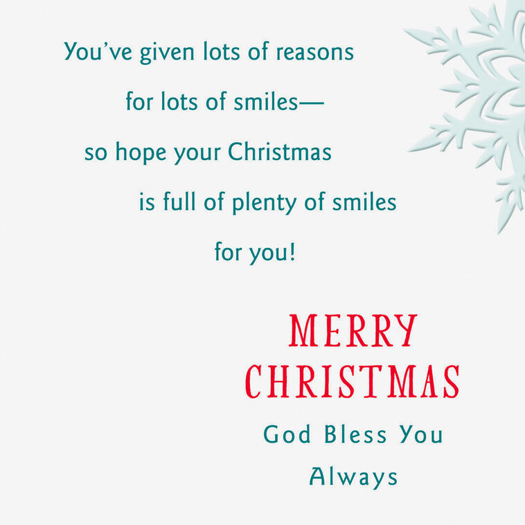 Happy Snowman Religious Grandson Christmas Card Sentiment image number 2