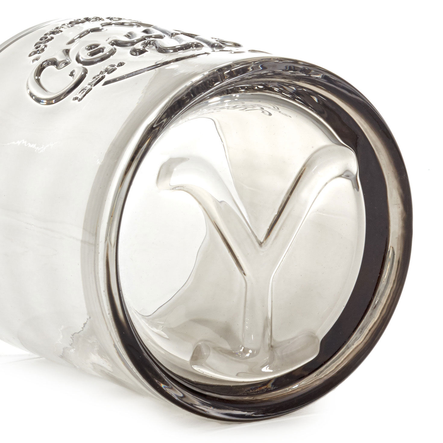 Dutton Ranch Cowboy Up Gray Lowball Glass bottom image number 3