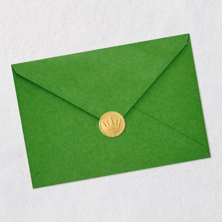 Green Holiday Ornament Grandpa Christmas Card Envelope Back with Seal image number 8