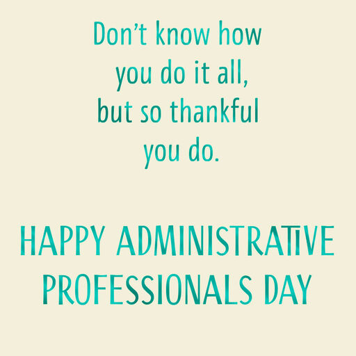 Thankful for All You Do Administrative Professionals Day Card, 