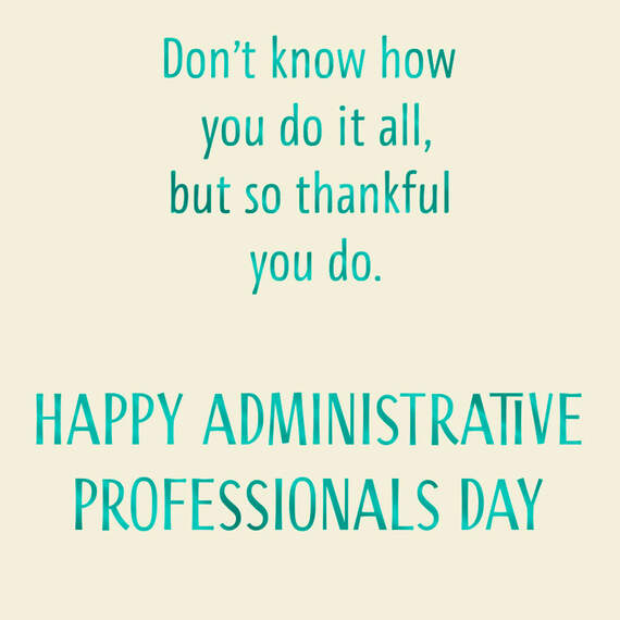 Thankful for All You Do Administrative Professionals Day Card, , large image number 2
