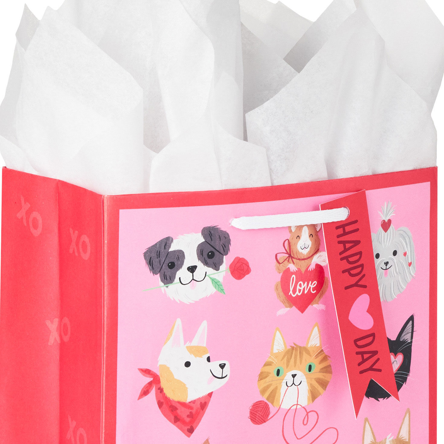 Pets Medium Valentine's Day Gift Bag With Tissue handle detail image number 4
