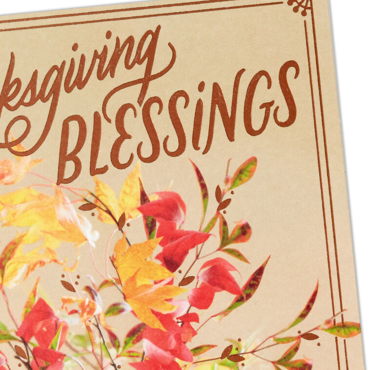 Fall Foliage Bouquet Religious Thanksgiving Cards, Pack of 6, , large image number 4
