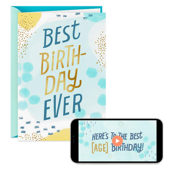 Best Birthday Ever Video Greeting Birthday Card, , large image number 1