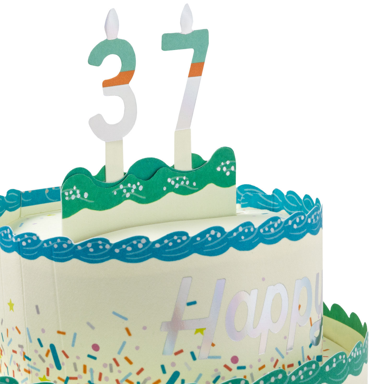 Pick A Number Confetti Cake Pop-Up Birthday Card pop up detail image number 6