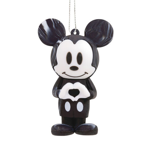 Disney Mickey Mouse Heart Hallmark Ornament, Black & White Marble, 
