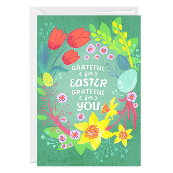Grateful for You Folded Easter Photo Card