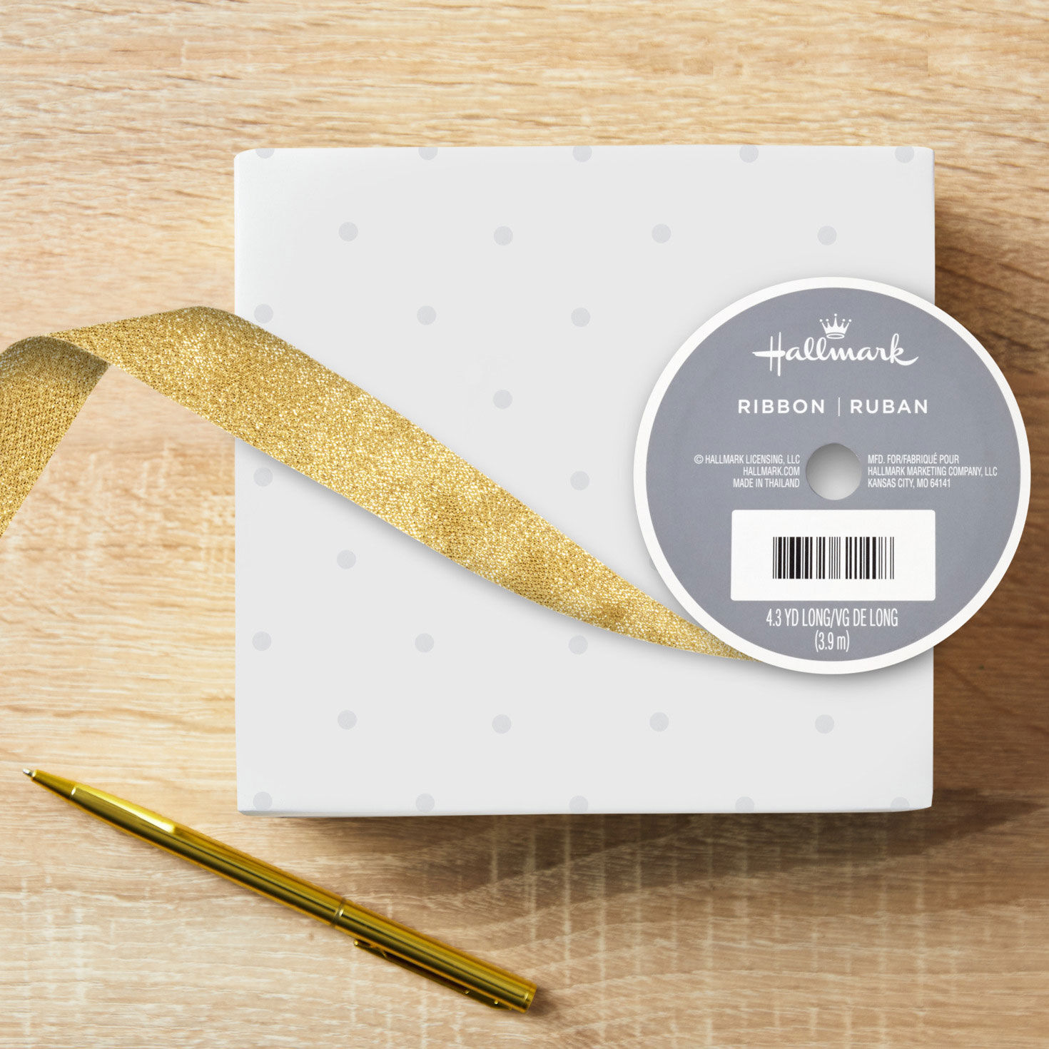 1 1/2" Gold Metallic Ribbon for only USD 4.99 | Hallmark