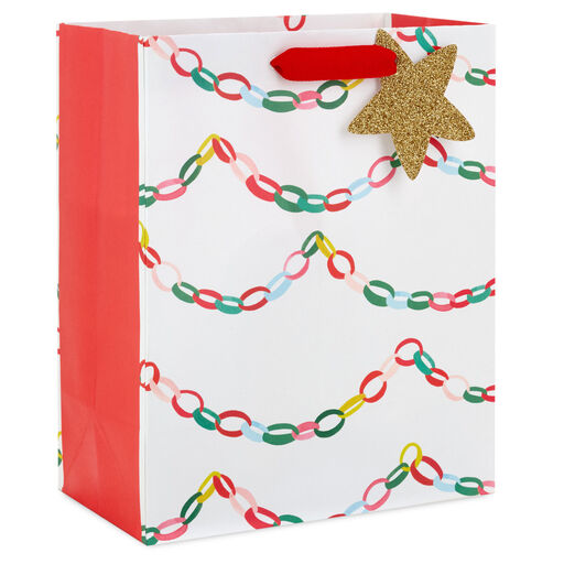 9.6" Paper Garland Medium Christmas Gift Bag, 