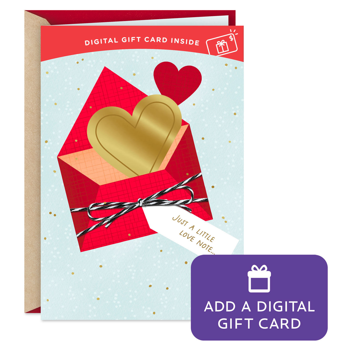 A Little Love Note Gift Card Greeting Romantic Valentine's Day Card