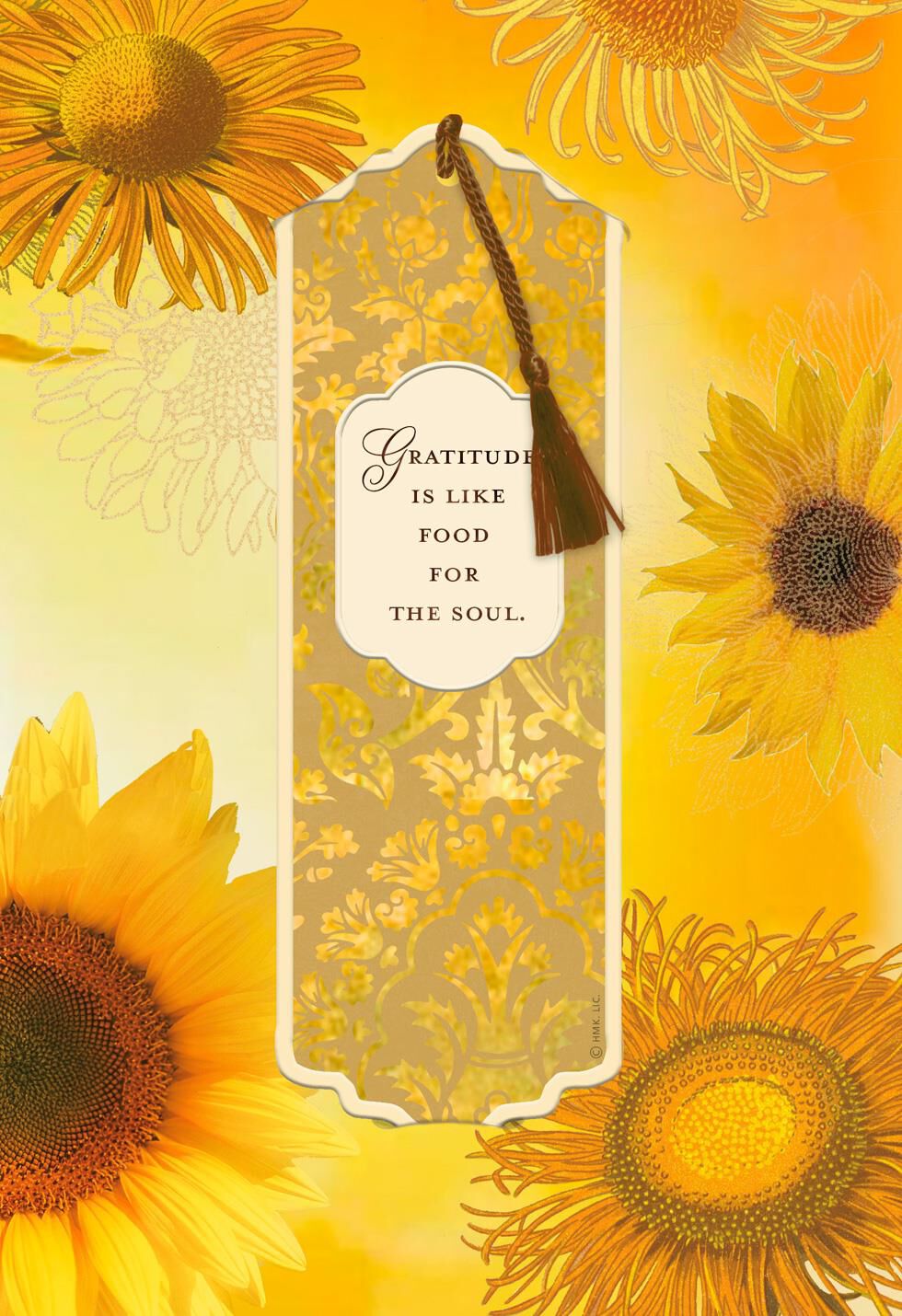 Gratitude Is Like Food for the Soul Thanksgiving Card With Bookmark
