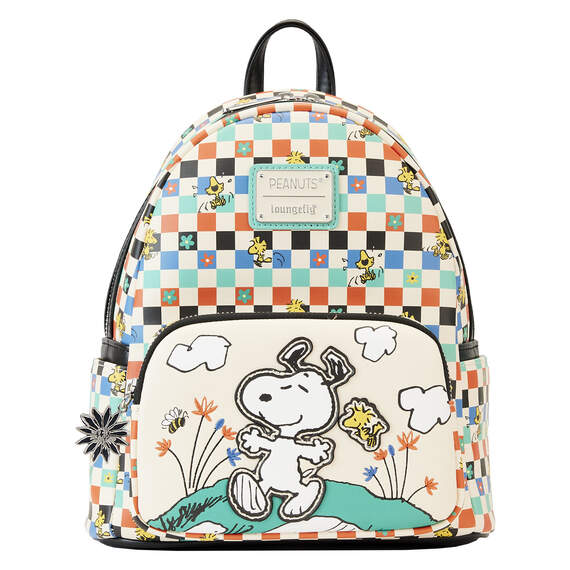 Loungefly Peanuts Snoopy and Woodstock Checkered Mini Backpack, , large image number 1