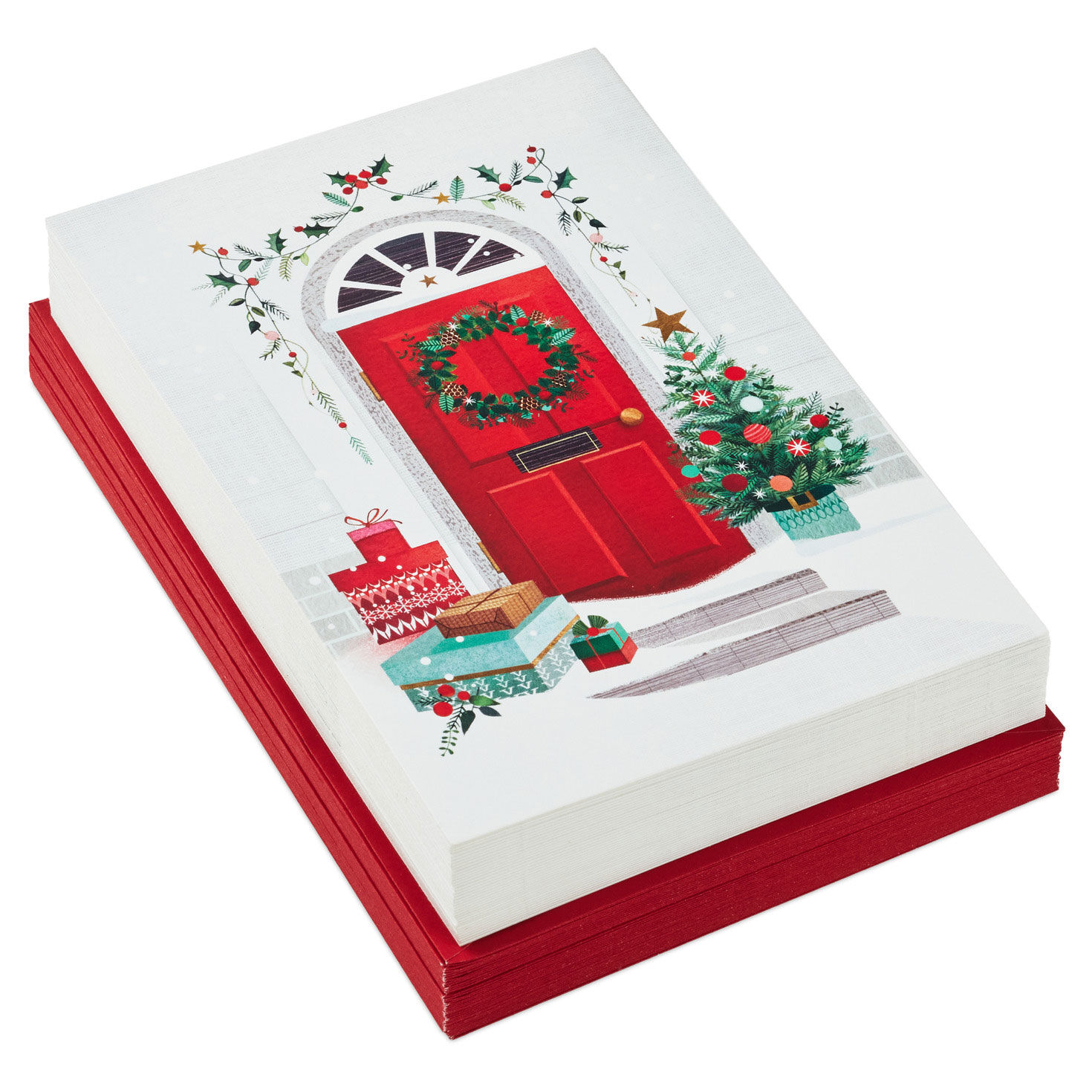Red Front Door Boxed Christmas Cards, Pack of 40