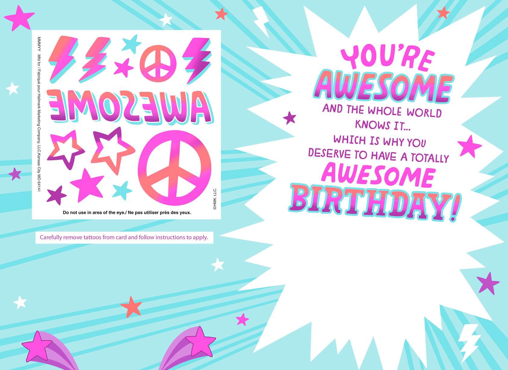 It's Your Day Birthday Card With Removable Tattoos