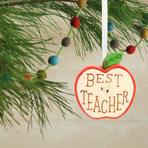 Best Teacher Apple Hallmark Ornament, 