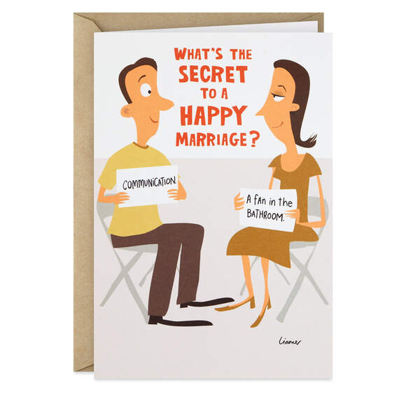 Secret to a Happy Marriage Funny Anniversary Card for Couple, , large image number 1