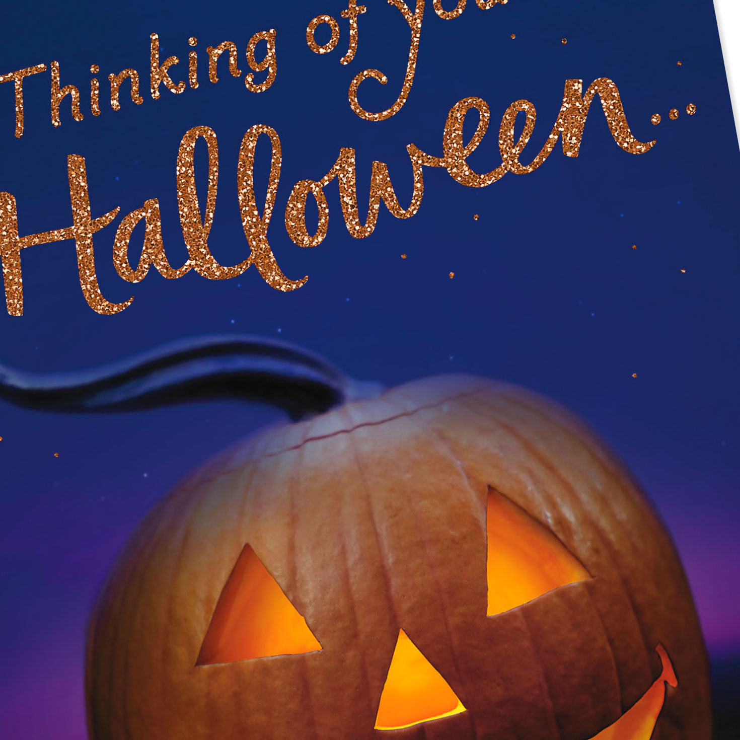 Smiling Jacko'Lantern Thinking of You Halloween Card Greeting Cards