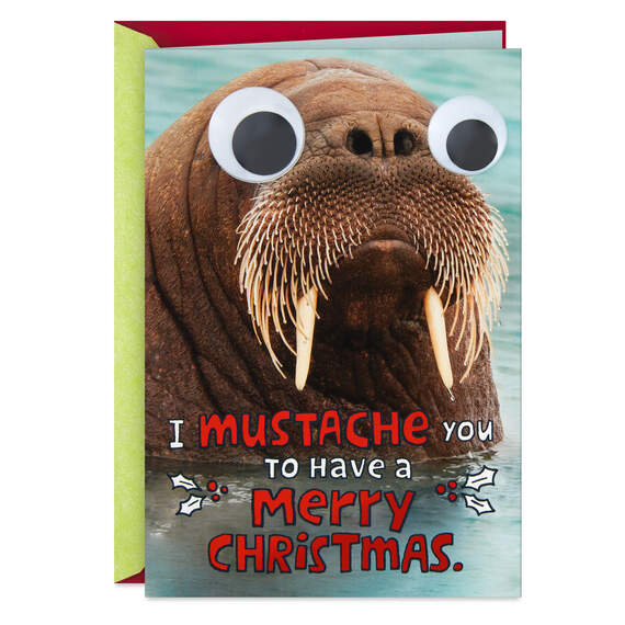 Merry Christmas Walrus Funny Christmas Card, , large image number 1