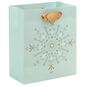 Snowflake Star on Light Sage Small Holiday Gift Bag Back image number 6