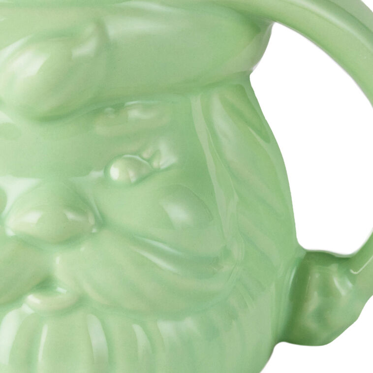 Color-Dipped Shaped Santa Mug in Mint Green upclose detail image number 4