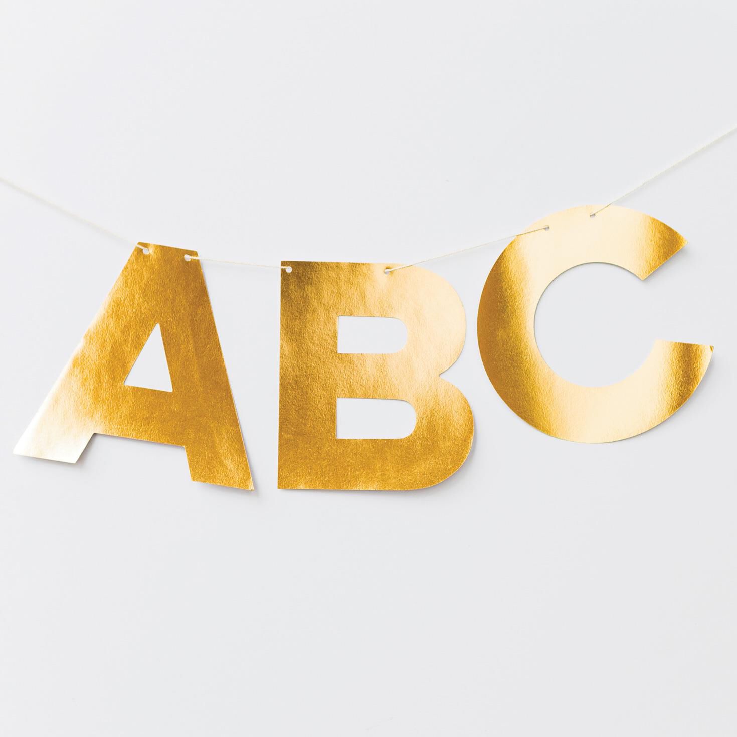 customizable gold foil letter banner letter banner